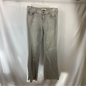 White House Black Market Women's Rhinestone Detail Flare Leg Grey Jeans Noir 6 R